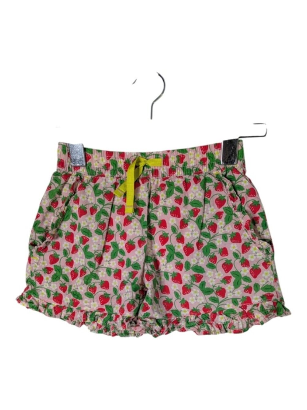 Mini Boden Strawberry Pattern Ruffle Hem Shorts Size 5